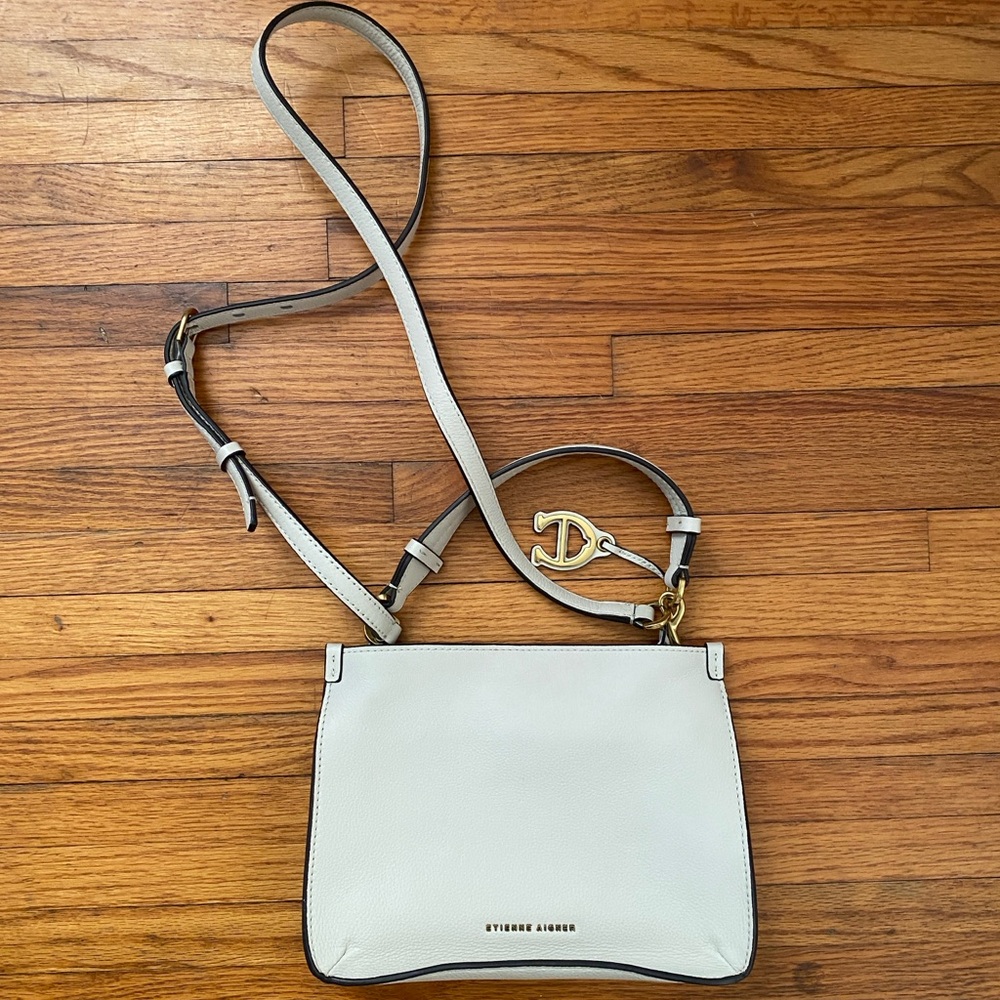 Etienne Aigner White Leather Crossbody/ Shoulder Bag